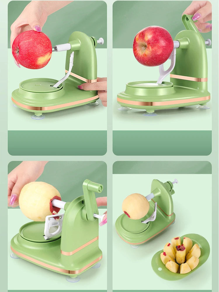 Hand-cranked Manual Fruit Peeler Multifunctional Apple Pear Kitchen Peeler Slicing Tool With Fruit Divider And Spare Blades
