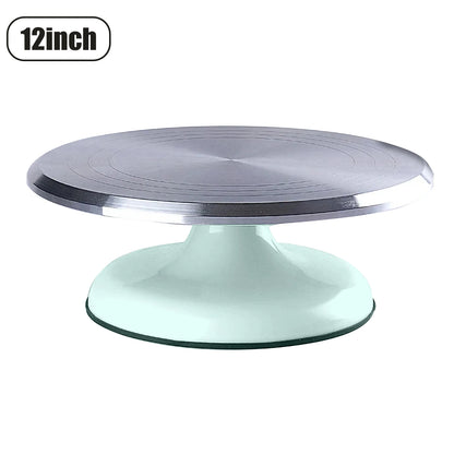 Mesa giratoria de aleación de aluminio para decorar pasteles, herramientas de repostería doméstica, ideal para decorar tú mismo, de 25,4 cm y 30,5 cm. 