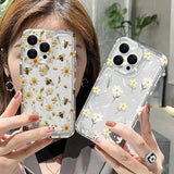 Honeybee Flower Pattern Clear Case For Xiaomi 14T Cases Xiaomi 13 12 11 Lite 5G 14 13T 12T 12X Poco M6 X6 X5 X3 F5 F6 Pro Cover