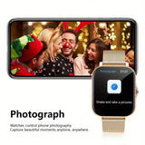 KESHUYOU New 1.83-inch Smartwatch Call Notifications Sleep Monitoring Activity Tracking Compatible with Android and iOS