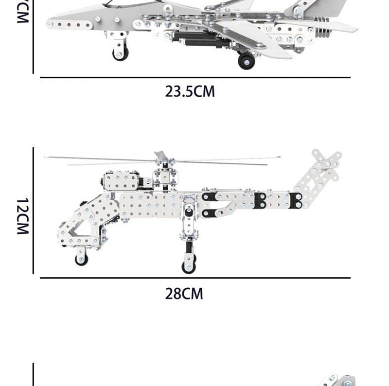 Children DIY Metal 3D Assembly Building Blocks Aircraft Warship Model Screw Nut Metal Toys Adult High-Difficulty Puzzle