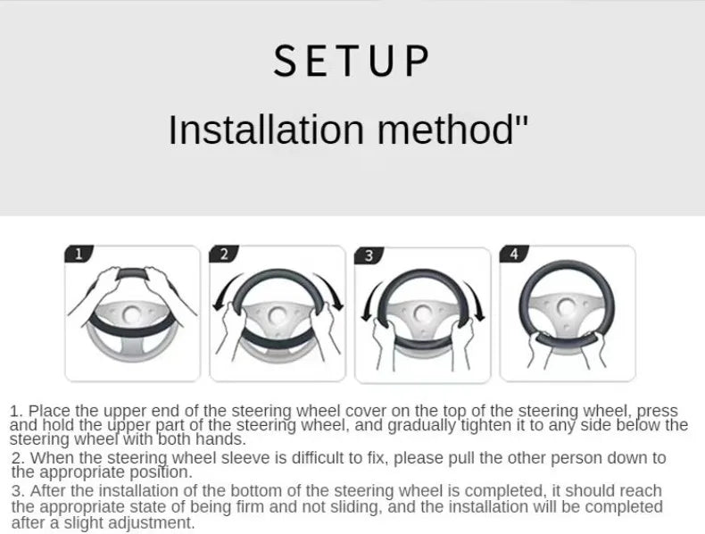 Perforated Nappa Leather Car Steering Wheel Cover Warm in Winter and Cool in Summer, Universal 15 Inch,  Anti-Slip, Odorless