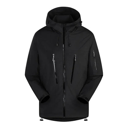Spring Autumn Men's Windbreaker Fashion Outdoor Mountaineering Travel Windproof Waterproof Hooded Jacket Slim Fit Versatile Coat