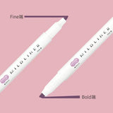 New Zebra Mildliner Highlighter Pastel Full Set 5 Colors Set Marker Pen Double Ended Art Stationery Supply for Drawing Painting
