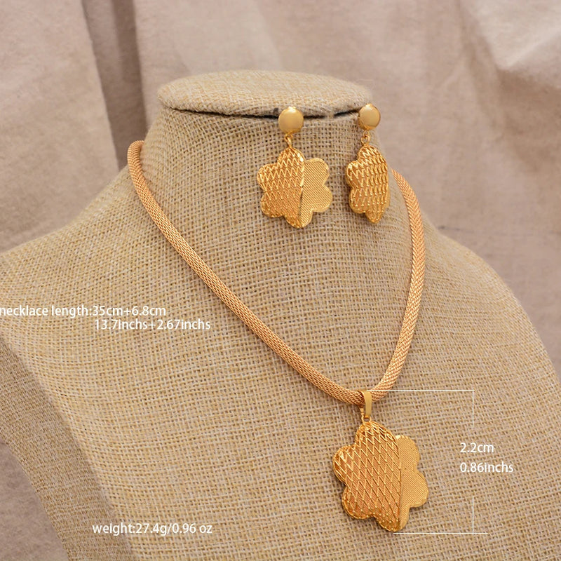 Jewelry Set For Women  Gold Plated With Necklace Pendant Nigerian Wedding Jewelry