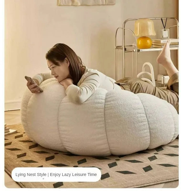Lazy sofa, small sofa for lying down and sleeping, bedroom balcony leisure chair, cream style lazy chair, tatami chair