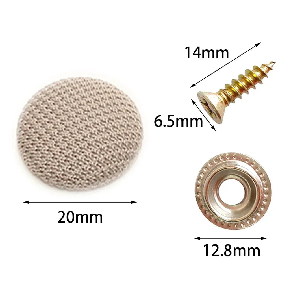 Hebillas de techo para interior de automóvil, tapizado de techo, tela, tornillo de fijación, cuidado de hebillas de tela, remaches, tapa de retención, reparación de piezas automotrices