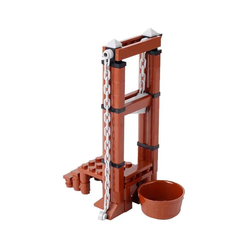 MOC Notice Board Building Blocks Bee Farm Fountain Bonfire Stove Medieval Town Street View Water Wall Bridge Road Sign Brick Toy