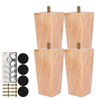 4Pcs 6/10/15cm Solid Wood Furniture Legs Chair Table Cabinet Heightening Parts Furniture Feet Replacement Accessories 