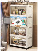 Storage Cabinet Folding Storage Box Home Living Room Toy Cabinet Storage Rack Snack Cabinet Installation-Free Kitchen Storage Cabinet Folding Storage Cabinet Organizer