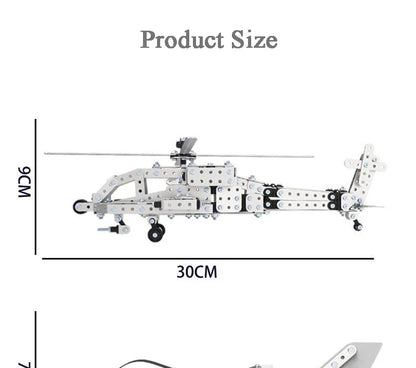 Children DIY Metal 3D Assembly Building Blocks Aircraft Warship Model Screw Nut Metal Toys Adult High Difficult Puzzle