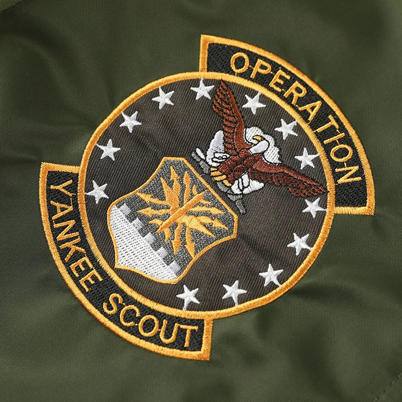 Chaqueta de vuelo de águila, ropa de trabajo para hombre, primavera y otoño, uniforme de béisbol de piloto, traje de vuelo táctico bordado, industria pesada, negro