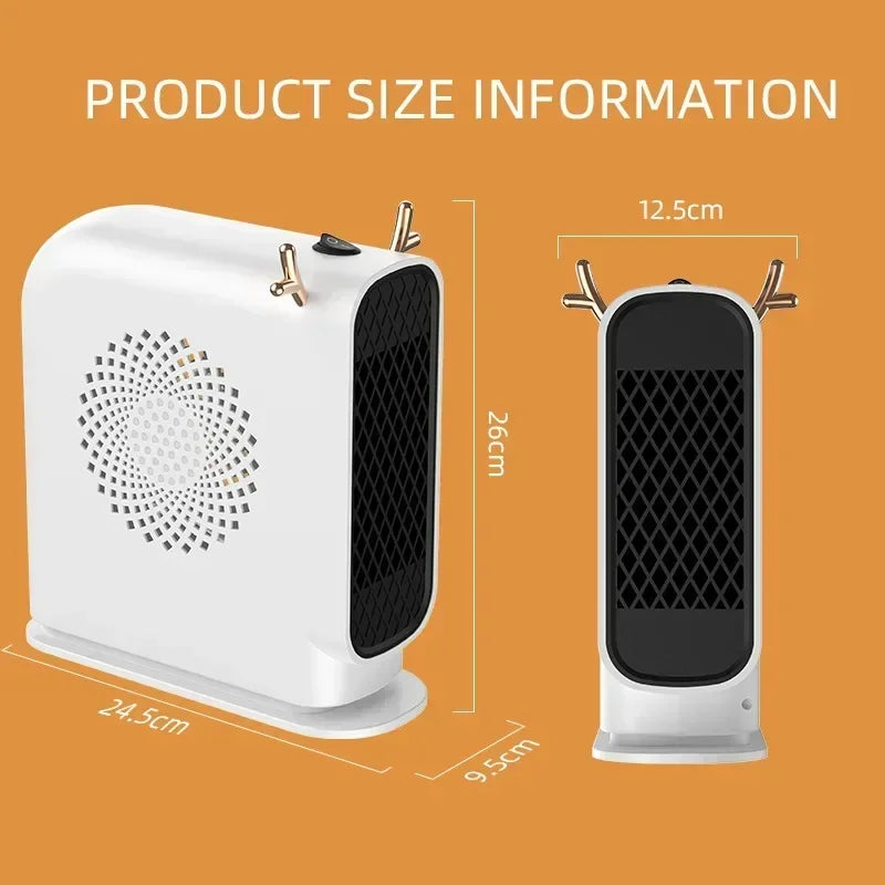 Mini calentador eléctrico portátil de calentamiento rápido, ahorro de energía, dispositivo de calentamiento portátil, ideal para uso doméstico y calefacción de dormitorios.