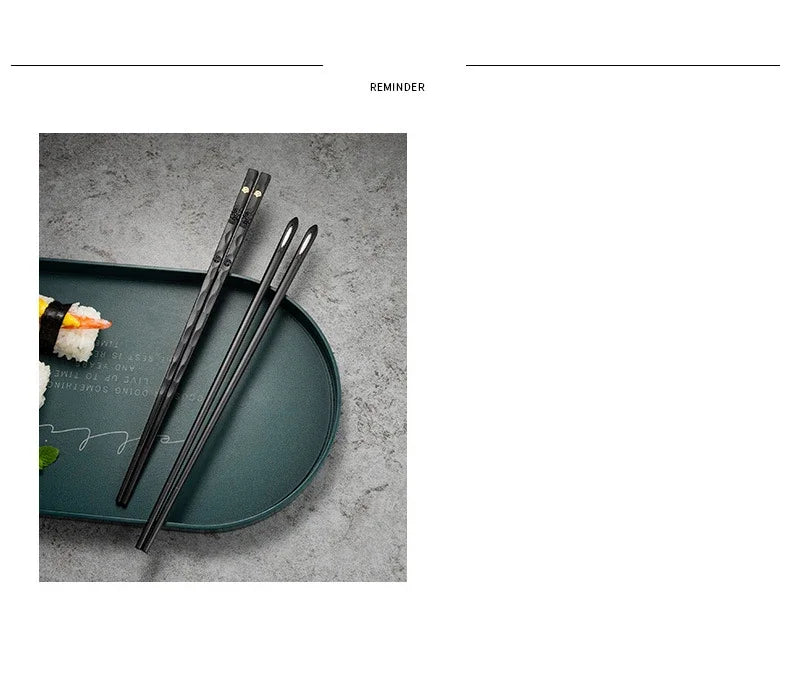 5Pairs Janpanese Reusable Chopsticks Black Sushi Sticks For Food Noodles Alloy Chinese Korean Chopsticks Kitchen Tableware