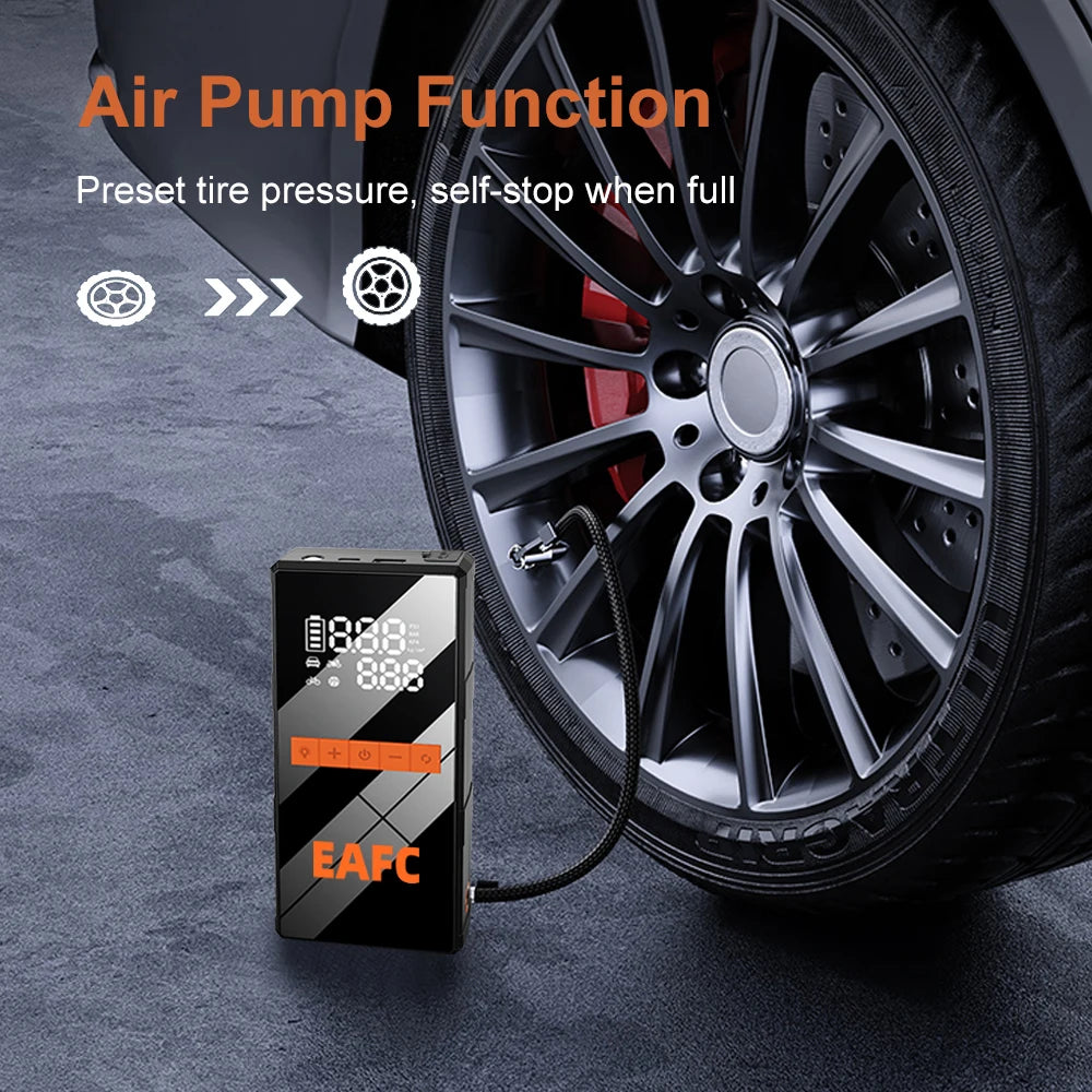 New 150PSI Air Pump Car Battery Emergency Boosters 1200A Car Jump Starter Power Bank Portable Starting Device Car Starter