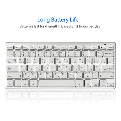 Bluetooth Keyboard Mini Ultra Thin Portable Wireless Keyboard Spanish Russian Layout for Tablet/iPad/Laptop/Phone