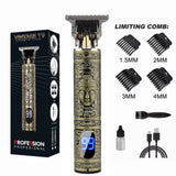 T9 LCD Electric Hair Trimmer Oil Shaving Head Electric Clipper Engraving Electric Clipper Hair Precision Trimmer for Men Care