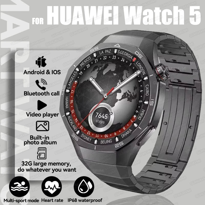 Original 2025 New For HUAWEI GPS Smart Watch Men Bluetooth Call NFC Access Heart Rate 300mAh IP68 Waterproof Smartwatch For IOS