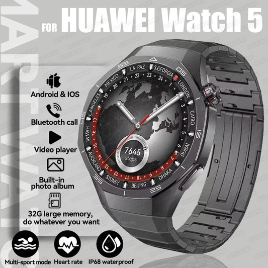 Reloj inteligente HUAWEI GPS para hombre, original, nuevo, 2025, con Bluetooth, llamadas, NFC, control del ritmo cardíaco, 300 mAh, IP68, resistente al agua, para iOS