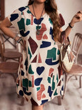 2024 Spring and Summer Cross-border Europe and America New Large Women's Fashion V-neck Shirt Dress Plus Size