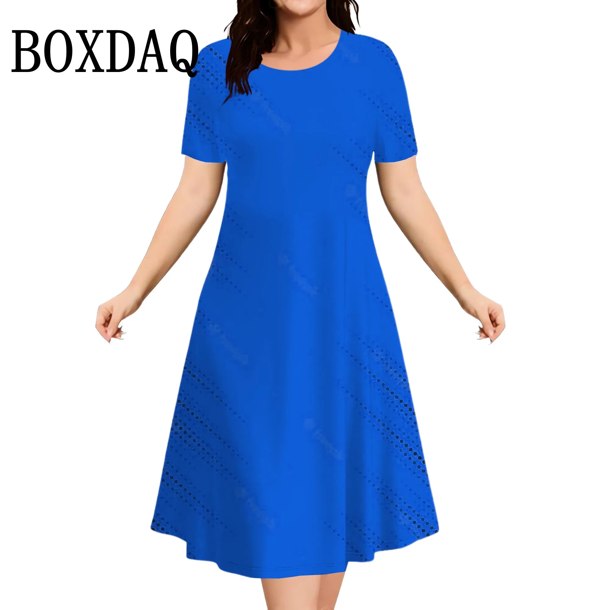 Summer Women's Polka Dot Printed Dresses Casual Fashion Plus Size Short Sleeve Dress Loose Big Sizes Women Party Mini Dress 2025