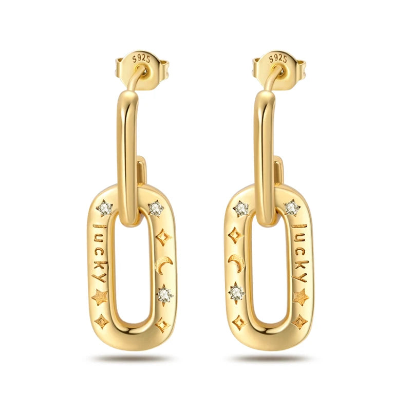 Clássico 925 Brincos de Prata para Mulheres, Estrelas, Luas, Pérolas, Abelhas, Argola Dourada, Noivado, Aniversário, Presente Joalheria Fina