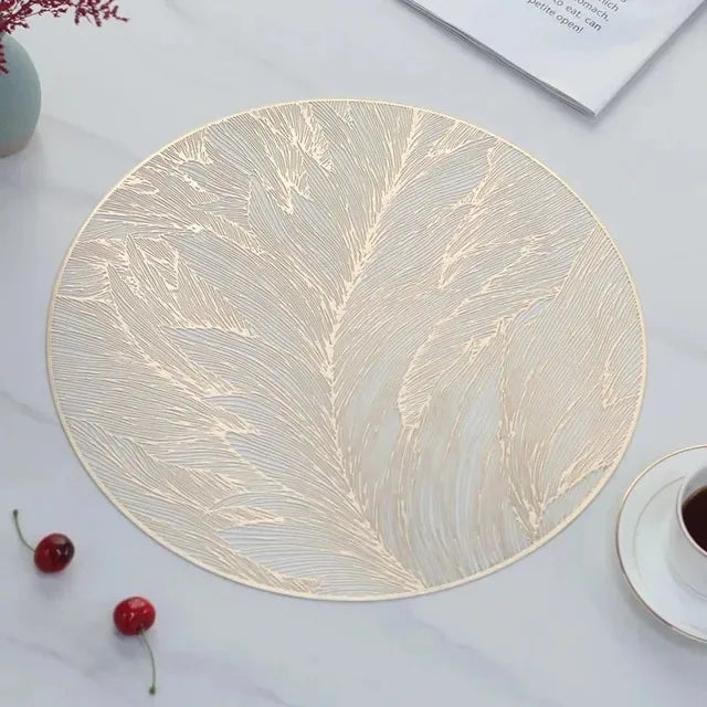 Placemats Set of 1/4Pc Light Luxury Placemat Table Mat Wide Application PVC Table Decor Round Protector Mat Heat Resistant Pad