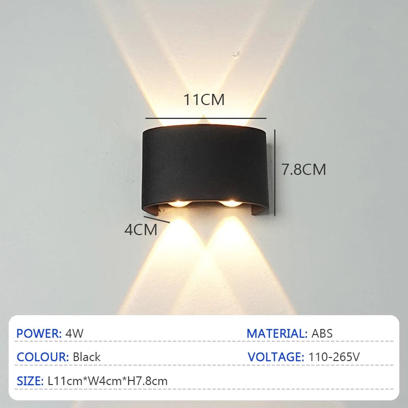 Modern LED Wall Lights Indoor and Outdoor Waterproof Wall Lights Living Room Corridors Courtyard Gardens Outdoor Wall Lights