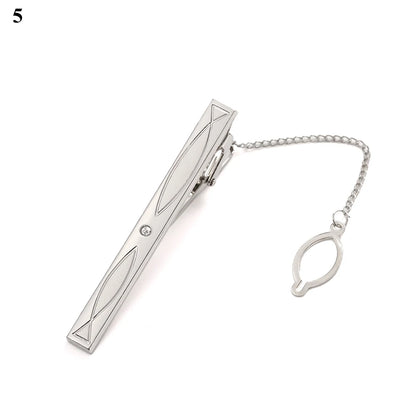 New Metal Silver Color Tie Clip For Men Wedding Necktie Tie Clasp Clip Gentleman Ties Bar Crystal Tie Pin For Men's Accessories