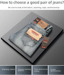 Csmor Lee Men's Jean Autumn Winter Loose-fit Straight-leg Trendy Pants Casual Denim Trousers Men Classic Stretch Jeans Fashion