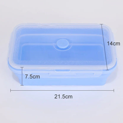 Collapsible Food Storage Containers Silicone Lunch Box with Lid Food Bowls Kitchen Stackable Lunch Box for Pantry Freezer Safe