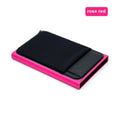 YUECIMIE Cartera delgada de aluminio con bolsillo trasero elástico, tarjetero para identificación, mini billetera RFID, estuche automático emergente para tarjetas bancarias.