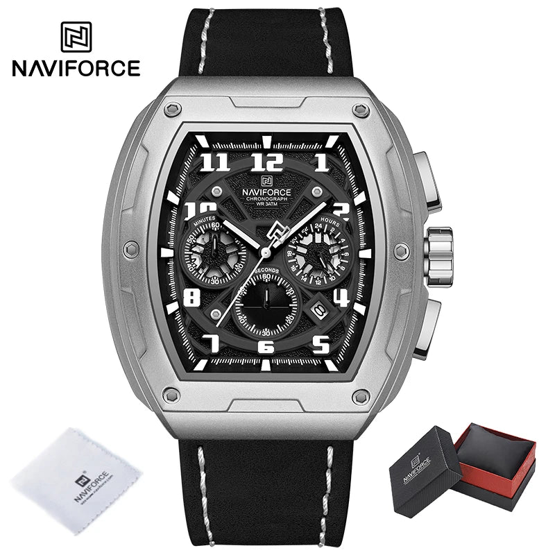 NAVIFORCE Luxury Brand Men's Sports Watch Quartz 24-Hour Chronograph Waterproof Male Wristwatches Date Display Clock Reloj Hombre