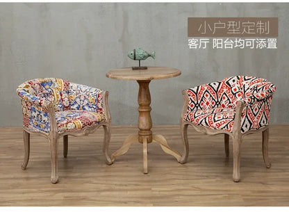 European Hotel Dining Chair, Leisure Sofa Chair, Solid Wood Antique Dining Chair, Living Room Leisure Sofa,Support Customization