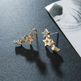 Glamourosos brincos de estrela de strass para mulheres – joias de liga hipoalergênica – uso diário perfeito e presente de casal romântico para