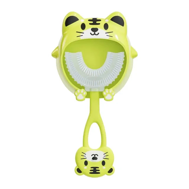 Cepillo de dientes para bebés, cepillo de dientes en forma de U de 360 ​​grados para el cuidado bucal, cepillo de dientes de silicona suave, artículos para bebés de 2 a 12 años 