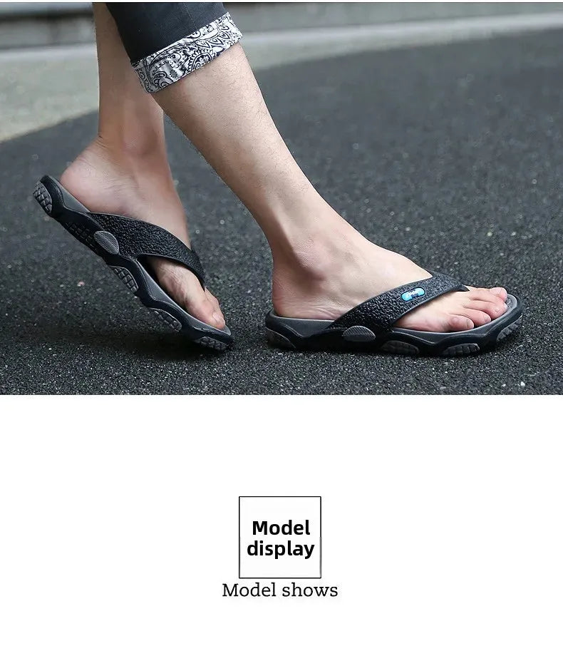 Men's Summer 2025 Trendy Flip-Flops Beachwear Slippers Anti-slip Deodorant Casual Shoes Plastic Slip-On Sandals for Adults