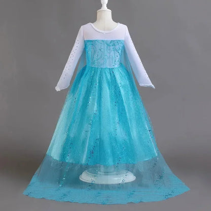 Elsa Dress for Girls 3-10Y Birthday Role Elsa Princess Dress For Kids Halloween 2024 Carnival Easter Party Cosplay Girls Costume