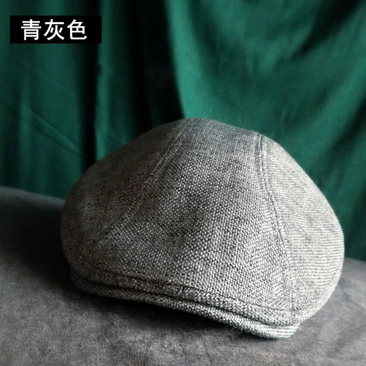 Gorra clásica vintage transpirable para hombre, boina con visera, estilo artista francés, de algodón y forro, estilo británico.