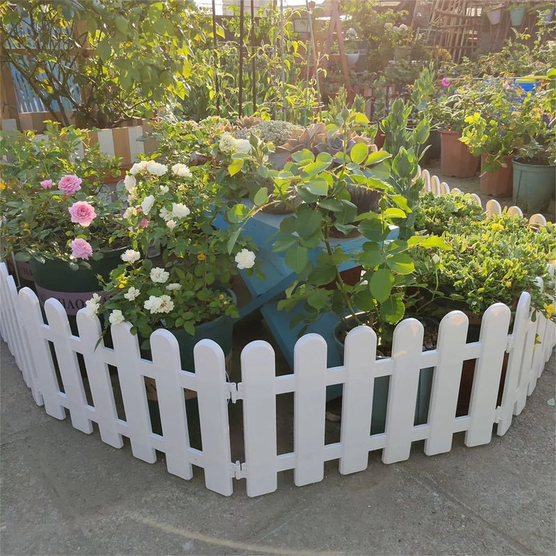 White Edgings Garden Picket Fence Ornamental Grass Lawn Flowerbeds Plant Borders for Indoor and Outdoor Villas
