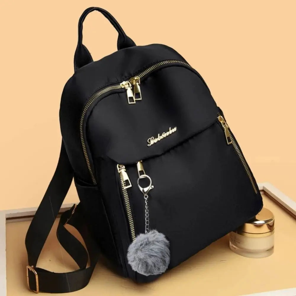 Mochilas sencillas negras de gran capacidad, bolso de viaje para mujer, mochila escolar Harajuku unicolor, mochila Oxford, bolsos unisex