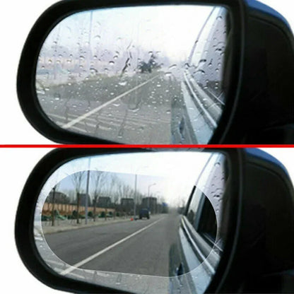 2pcs Rainproof Car Rearview Mirror Sticker Anti-fog Protective Film Rain Shield