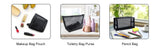 Aosbos 3-Pack Mesh Cosmetic Bag Set - Travel/On-The-Go Makeup Storage, Zipper Closure Small Pouch