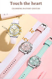 Relógio feminino de Olevs de luxo pulseira de silicone cronógrafo multifuncional calendário a prova de agua 5618