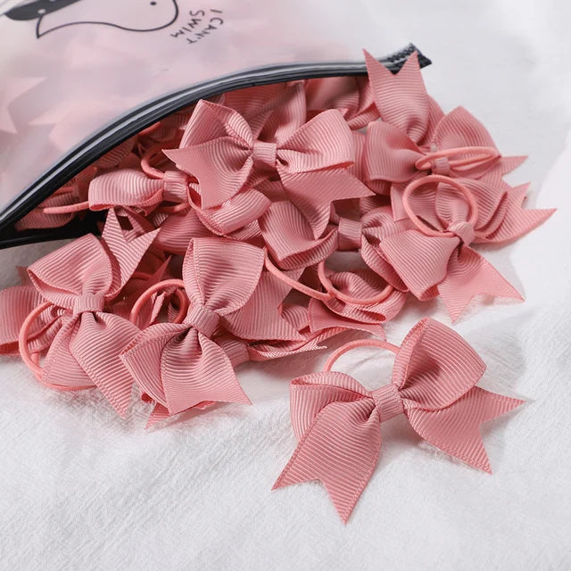Bandas elásticas para el cabello para niñas, cinta de grosgrain, coletas, lazos, corbatas, soportes, accesorios, bebés, 10 piezas por lote 