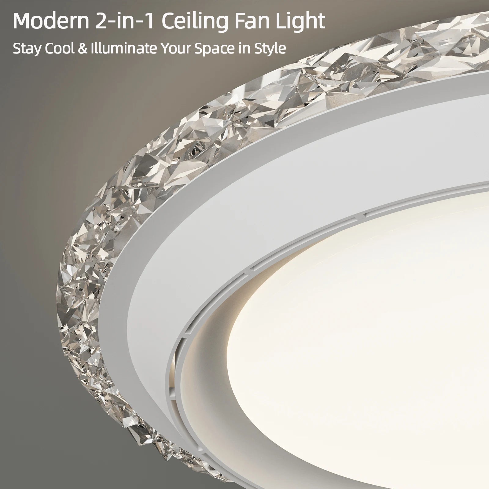 Modern Ceiling Fan with Light Simple Smart Bladeless Electric Fan Remote Control Dimming Silent Timing Light Home Cooling Fan