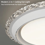Modern Ceiling Fan with Light Simple Smart Bladeless Electric Fan Remote Control Dimming Silent Timing Light Home Cooling Fan