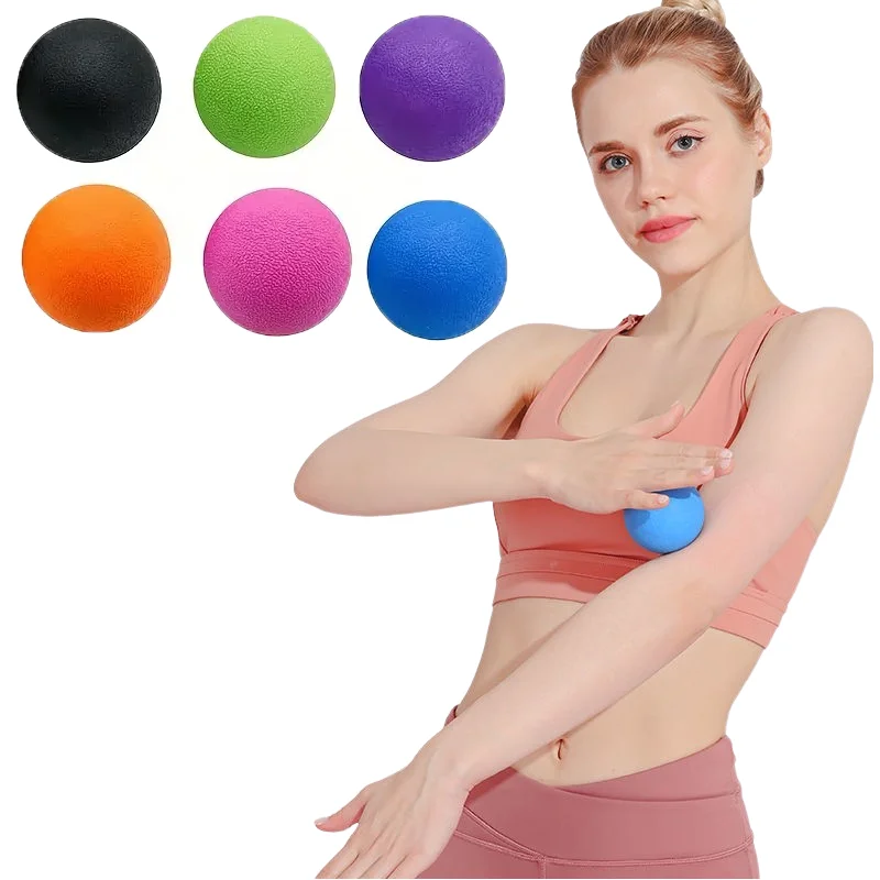 Pelota de fascia de TPE de 6 cm para relajación muscular profunda, ejercicio, fitness, yoga, masaje, puntos gatillo, alivio del dolor y el estrés. 