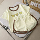 Summer Children Korean Style Clothing Set for Boys and Girls Short-sleeved Shorts Casual Sportswear Cute Bear 2Pcs
