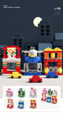 6IN1 Building Blocks City Fire Car Police Truck Engineering Crane Tank Helicopter Bricks Set Toys for Children Kids